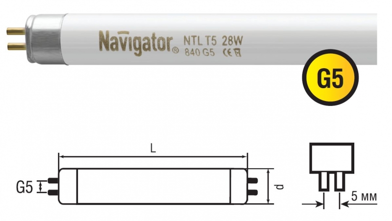 Лампы люминесцентные NTL–T5
