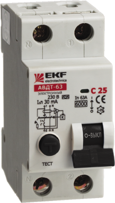 Автоматические выключатели дифференциального тока серии АВДТ-63