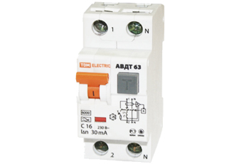 Автоматический выключатель дифференциального тока АВДТ63